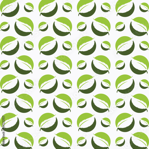 Green leaves abstract pattern design seamless vector illustration background