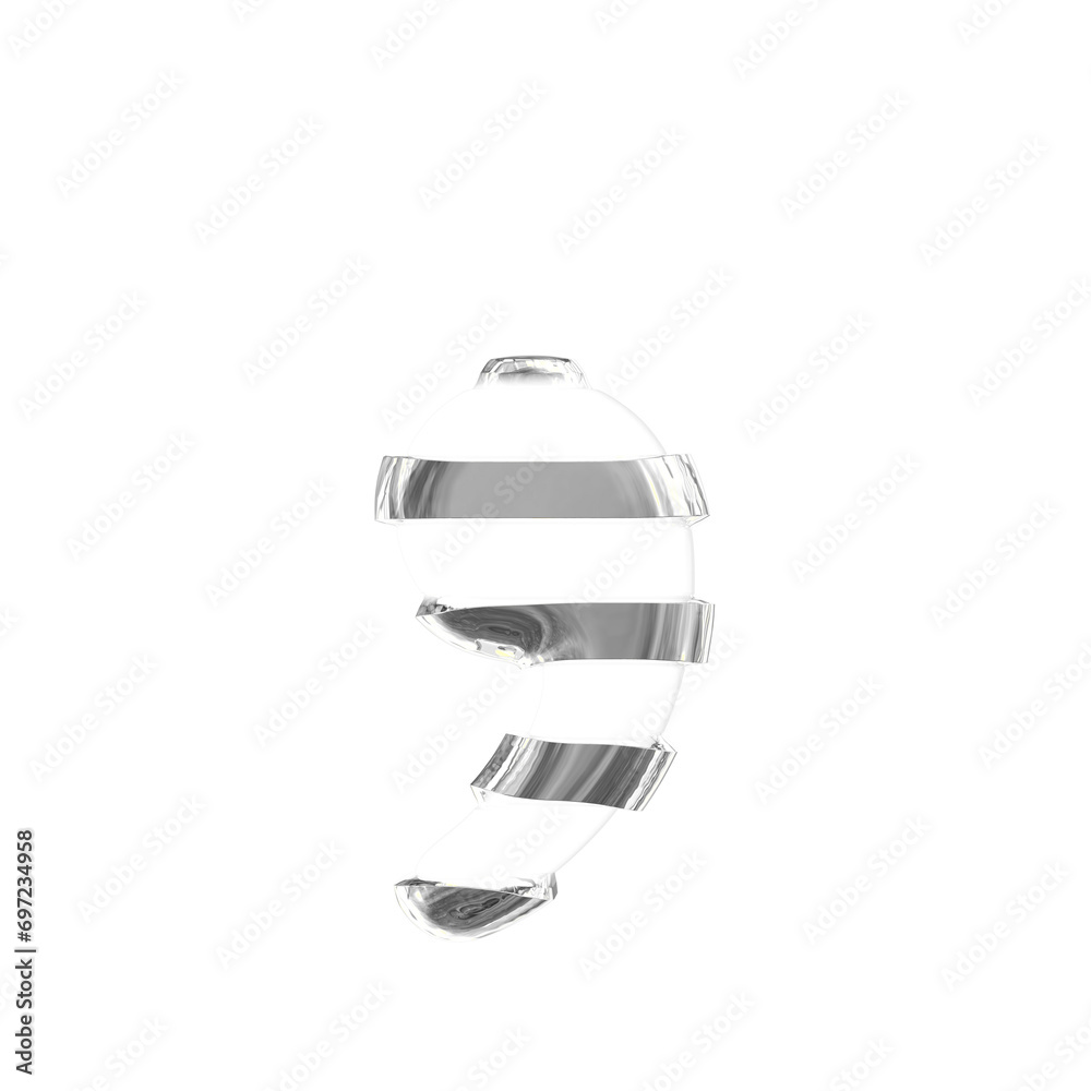 White symbol with thin silver horizontal straps White symbol with thin silver horizontal straps