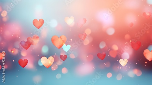hearts background with colorful hearts in the background