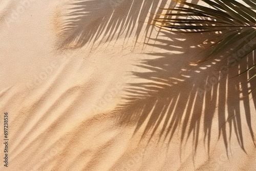 Scene invites viewers to escape to tropical paradise golden sands meet crystal clear waters of ocean. Pristine beach by gentle waves creates serene and inviting atmosphere perfect for relaxing getaway