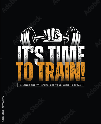 Motivational gym workout t shirt design concept