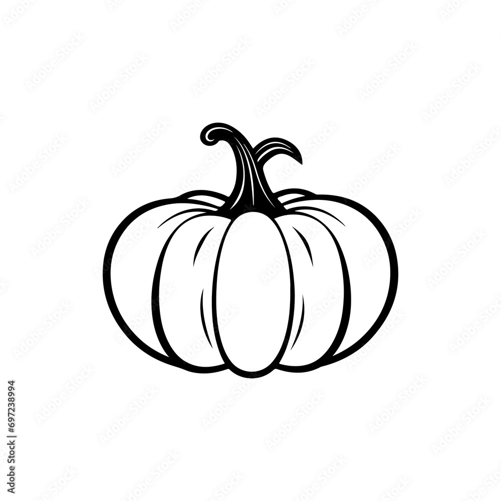 Flat halloween cute pumpkin isolated vector on white background ai generated Flat halloween cute pumpkin isolated vector on white background ai generated