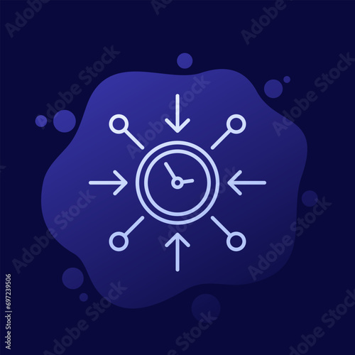 impact line icon with a clock