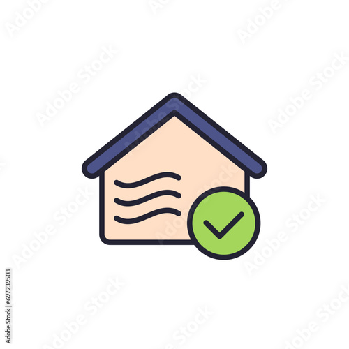 indoor air quality icon with outline