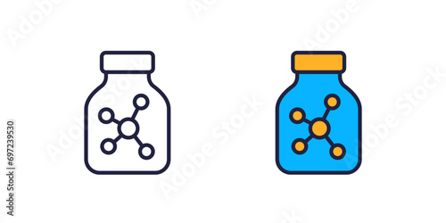 solvent icon on white, line and outline style