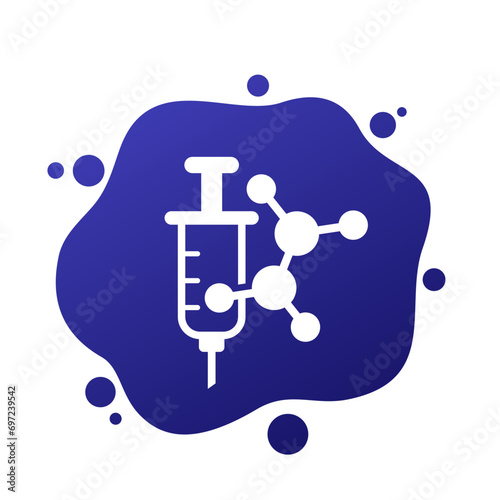 molecule and syringe vector icon