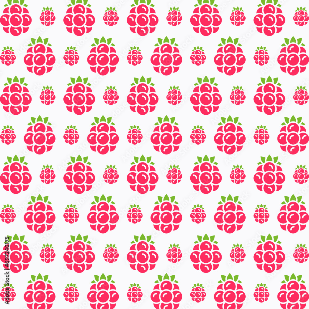 Raspberry vector background colorful repeating pattern design