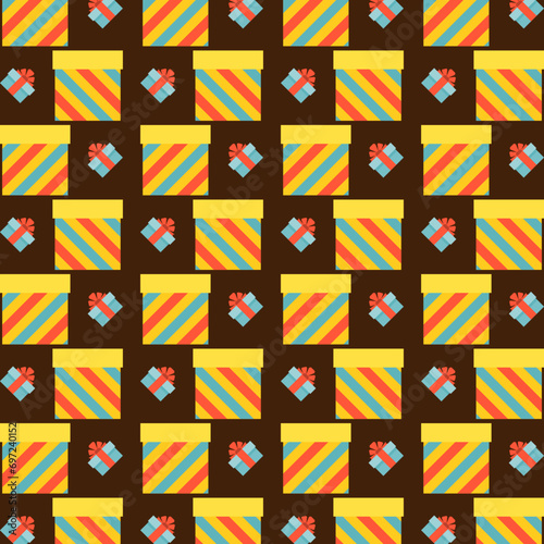 Gift box vector background colorful repeating pattern design
