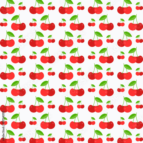 Cherry vector background colorful repeating pattern design