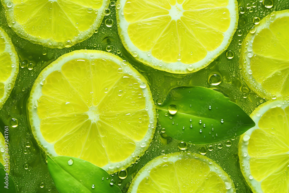 Summer Refreshing Drink Green Lemon Background Summer Refreshing Drink Green Lemon Background