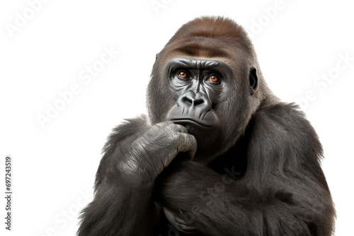 An African Gorilla isolated on a white background. © danter