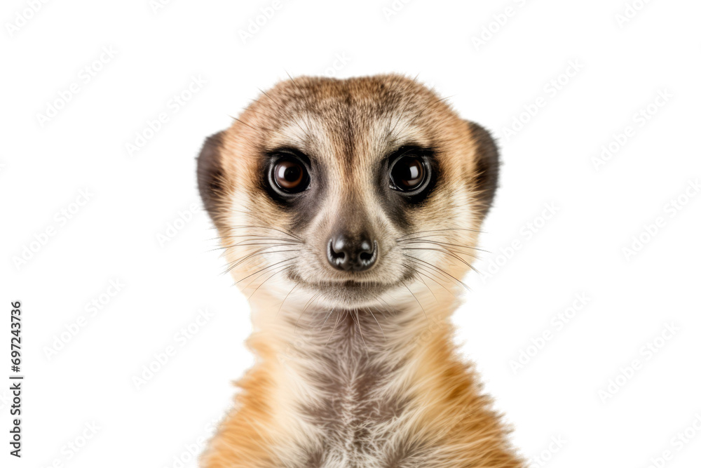 Fototapeta premium A desert meerkat isolated on a white background