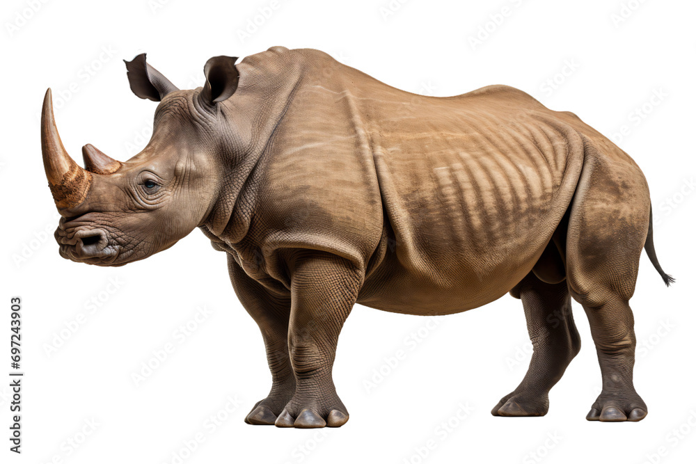 A rhino isolated on a white background A rhino isolated on a white background