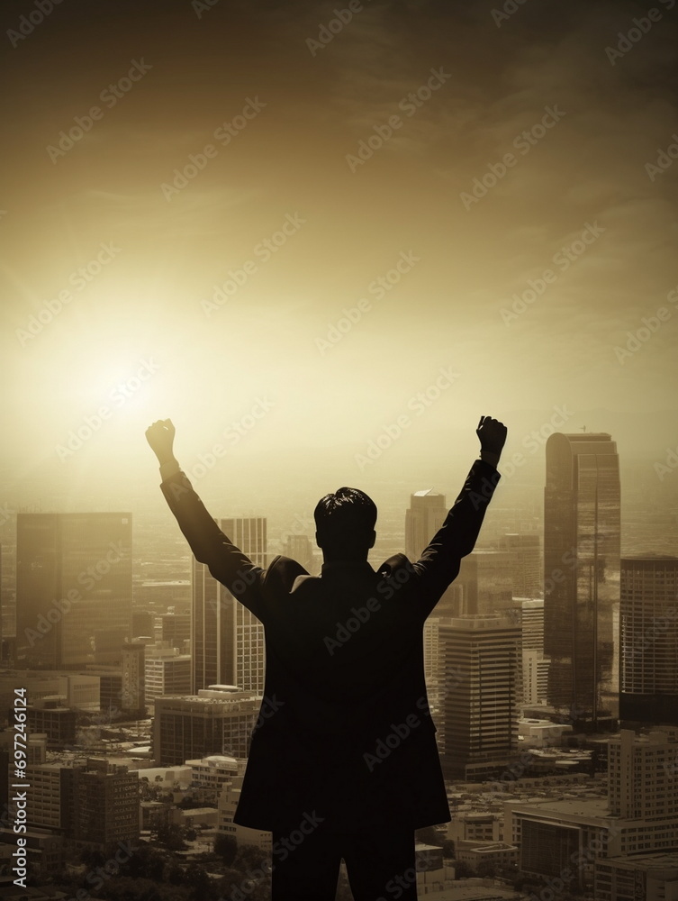 Leadership an image of the silhouette of a successful Leadership an image of the silhouette of a successful