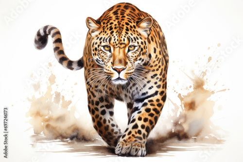 leopard watercolor