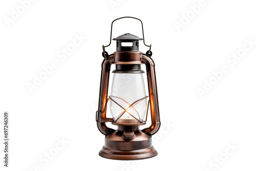A metal kerosene lamp isolated on a white background