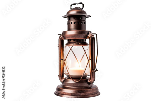A metal kerosene lamp isolated on a white background