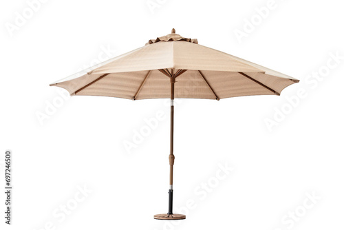 An outdoor parasol isolated on a white background