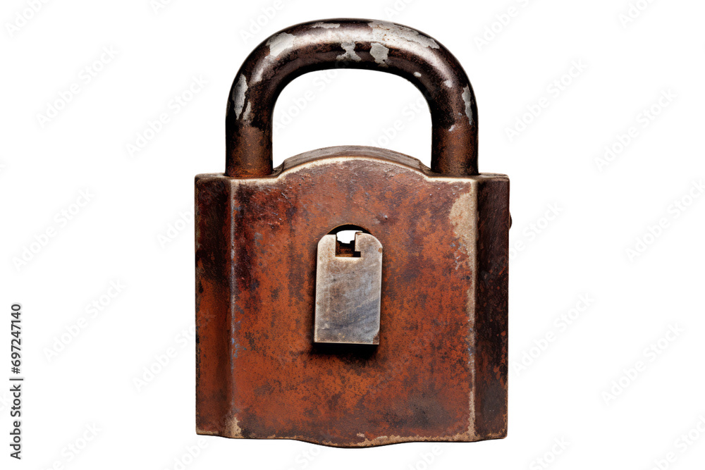Antique Padlock Isolated on White background Antique Padlock Isolated on White background