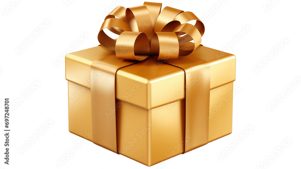 A beautiful golden anniversary gift for grandparents with a fancy bow A beautiful golden anniversary gift for grandparents with a fancy bow