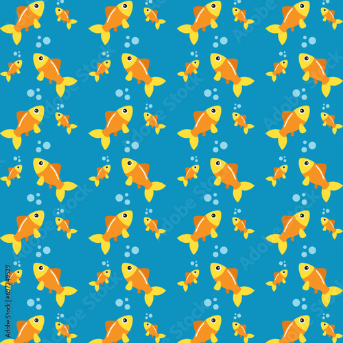Fish in water vector colorful design beautiful repeating pattern illustration