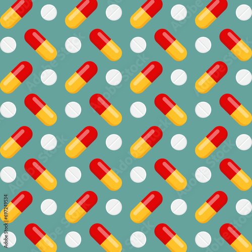 Pills vector colorful design beautiful repeating pattern illustration