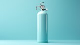 Small portable oxygen cylinder for mobile emphysema patients, also used to treat COPD and asthma. Isolated on white with a clipping path.