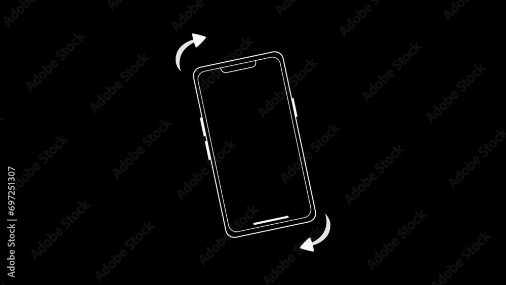 Animation of Please Rotate Your Phone to Landscape 90 Rotation for Better Experience. Turn you Smartphone rotate device screen, Phone flip sign, Phone Rotation animation. for social media gaming movie