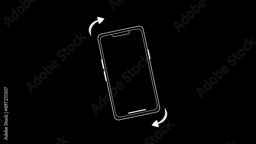 Animation of Please Rotate Your Phone to Landscape 90 Rotation for Better Experience. Turn you Smartphone rotate device screen, Phone flip sign, Phone Rotation animation. for social media gaming movie