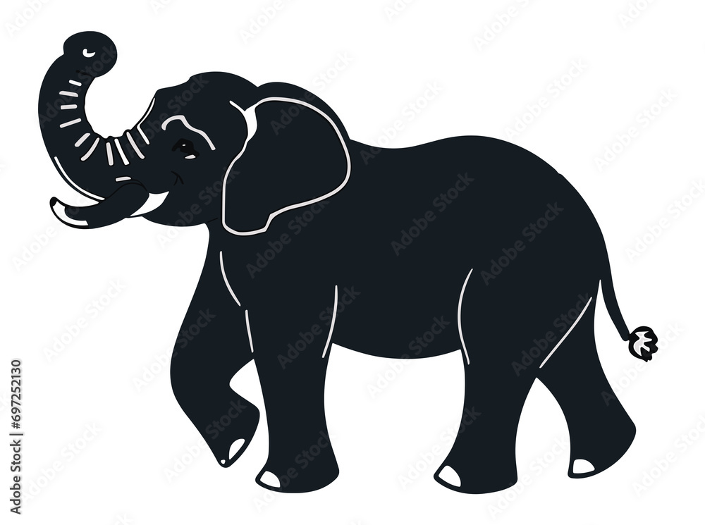 Fototapeta premium Beautiful Elephant Illustration: A Fascinating Solitary Wild Animal