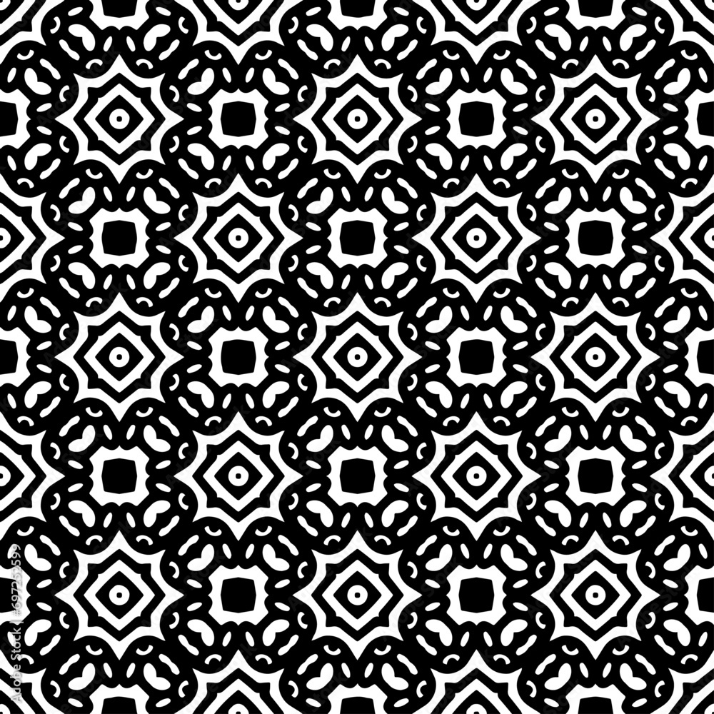 Abstract Shapes.Vector Seamless Black and White Pattern.Design element for prints, decoration, cover, textile, digital wallpaper, web background, wrapping paper, clothing, fabric, packaging, cards, ti Abstract Shapes.Vector Seamless Black and White Pattern.Design element for prints, decoration, cover, textile, digital wallpaper, web background, wrapping paper, clothing, fabric, packaging, cards, ti