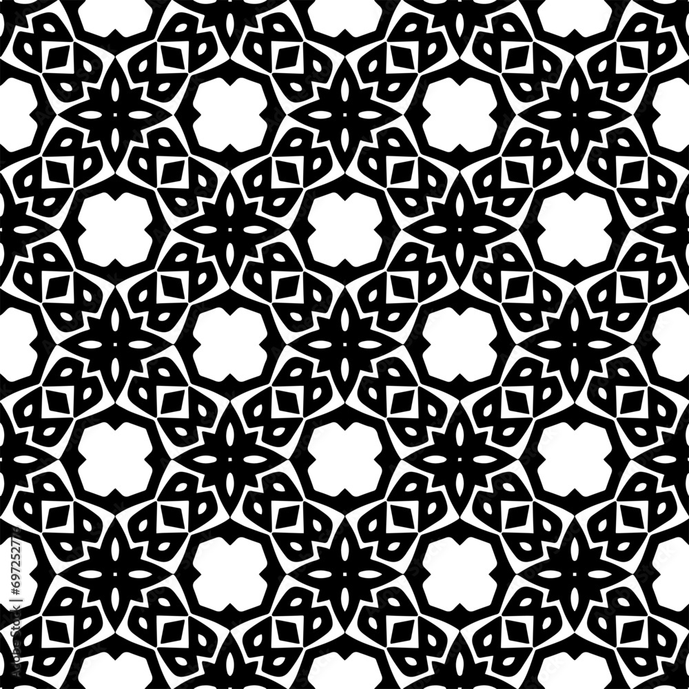 Abstract Shapes.Vector Seamless Black and White Pattern.Design element for prints, decoration, cover, textile, digital wallpaper, web background, wrapping paper, clothing, fabric, packaging, cards, ti Abstract Shapes.Vector Seamless Black and White Pattern.Design element for prints, decoration, cover, textile, digital wallpaper, web background, wrapping paper, clothing, fabric, packaging, cards, ti
