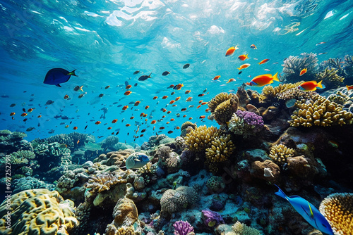 Explore the captivating marine haven of the Great Barrier Reef, where underwater photographers and ocean lovers delight in vibrant sea life