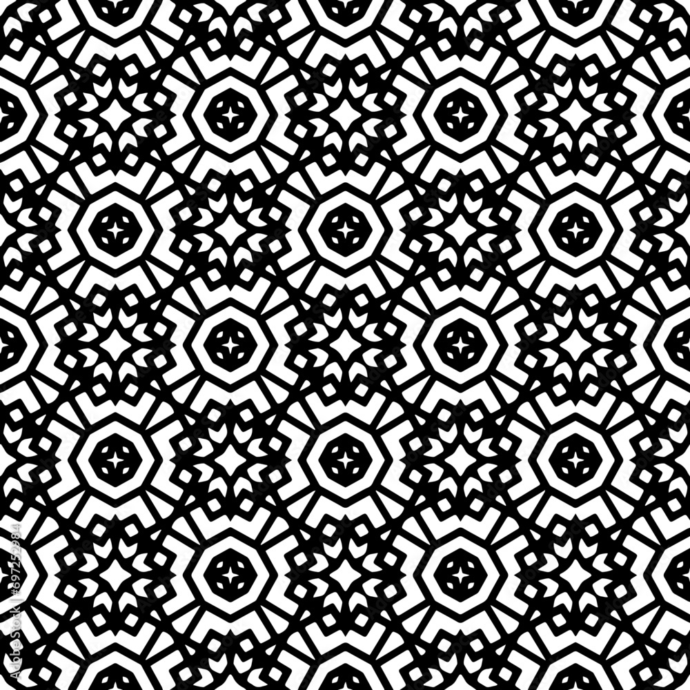 Abstract Shapes.Vector Seamless Black and White Pattern.Design element for prints, decoration, cover, textile, digital wallpaper, web background, wrapping paper, clothing, fabric, packaging, cards, ti Abstract Shapes.Vector Seamless Black and White Pattern.Design element for prints, decoration, cover, textile, digital wallpaper, web background, wrapping paper, clothing, fabric, packaging, cards, ti