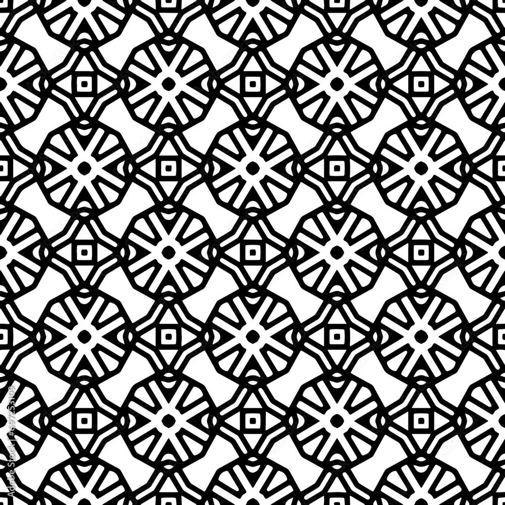 Abstract Shapes.Vector Seamless Black and White Pattern.Design element for prints, decoration, cover, textile, digital wallpaper, web background, wrapping paper, clothing, fabric, packaging, cards, ti Abstract Shapes.Vector Seamless Black and White Pattern.Design element for prints, decoration, cover, textile, digital wallpaper, web background, wrapping paper, clothing, fabric, packaging, cards, ti
