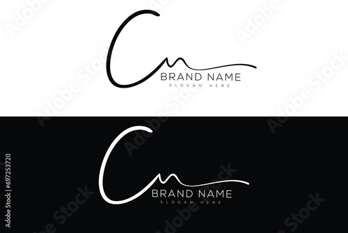 Cn Ch initial handwriting signature logo design  photo
