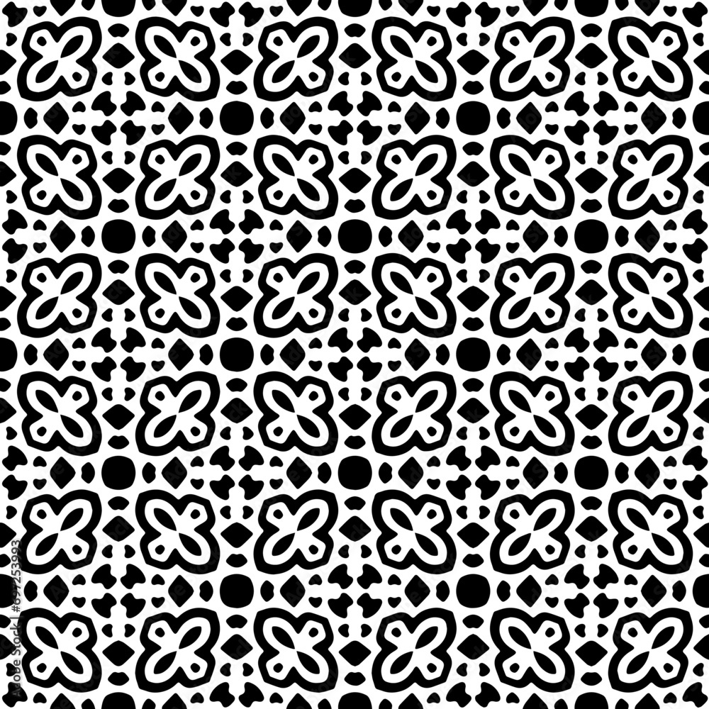 Abstract Shapes.Vector Seamless Black and White Pattern.Design element for prints, decoration, cover, textile, digital wallpaper, web background, wrapping paper, clothing, fabric, packaging, cards, ti Abstract Shapes.Vector Seamless Black and White Pattern.Design element for prints, decoration, cover, textile, digital wallpaper, web background, wrapping paper, clothing, fabric, packaging, cards, ti