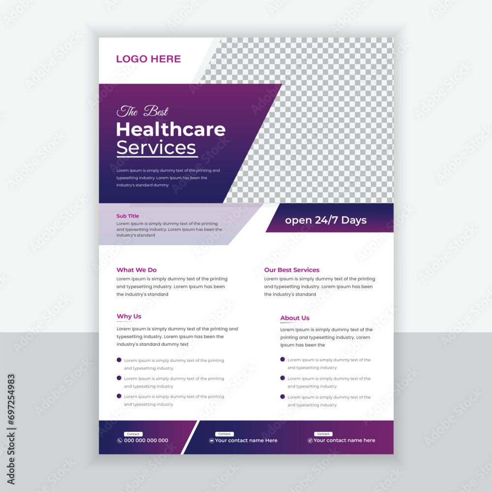 Medical Flyer Or Brochure For your business With Solid And Gradient Color Medical Flyer Or Brochure For your business With Solid And Gradient Color