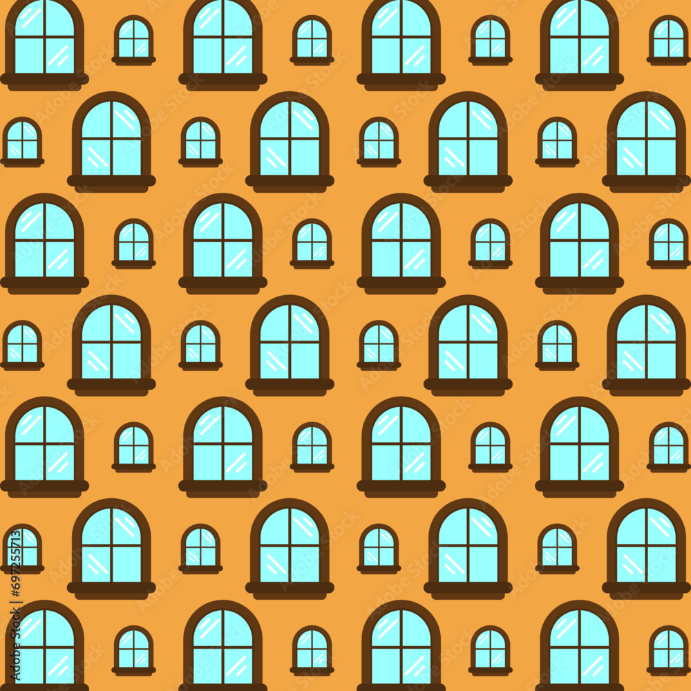 Window repeating vector design colorful pattern trendy background