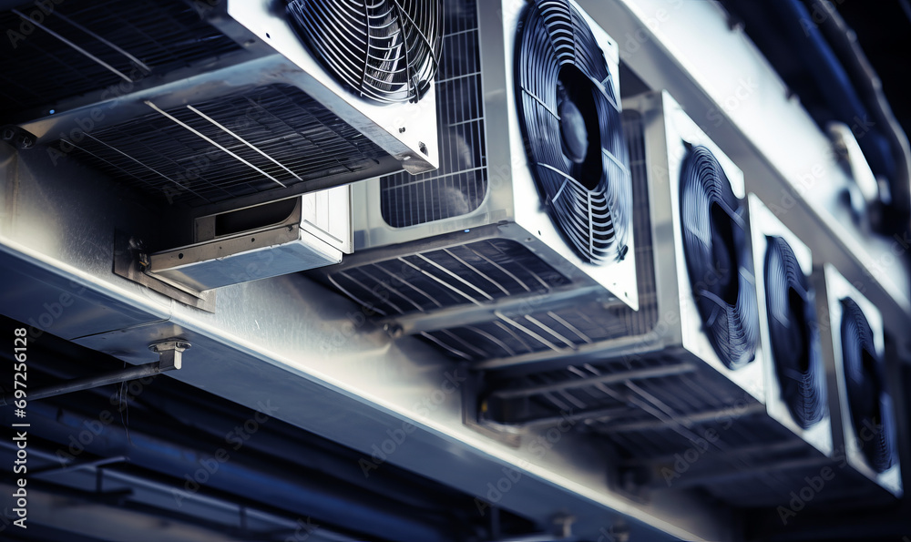 Fototapeta premium Close up view on HVAC units , ventilation and air conditioning 