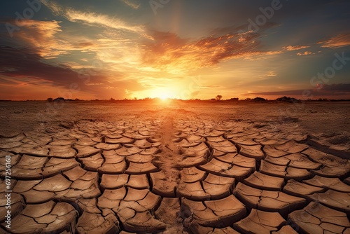 Fotografia Harsh reality of dry and arid environment likely affected by drought and adverse climate conditions
