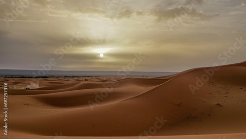02_Sunrise of the famous and legendary dunes of Erg Chebbi in the Sahara Desert  Morocco.