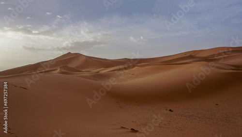 04_Sunrise of the famous and legendary dunes of Erg Chebbi in the Sahara Desert  Morocco.