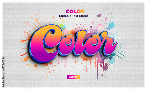 Color editable vector text effect