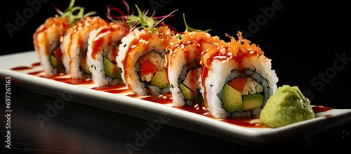 Deep-fried roll with Sumo's Signature Rock N' Roll Shrimps, tobiko, crab, mozzarella, asparagus, and avocado.
