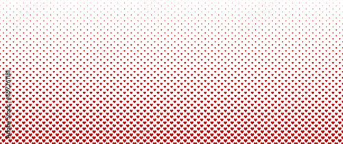 Blended red heart on white for pattern and background, halftone effect.