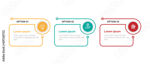 Infographic template vector element with 3 step process or options 