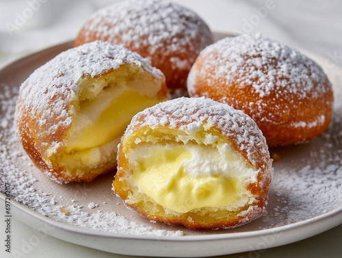 bomboloni with custard cream