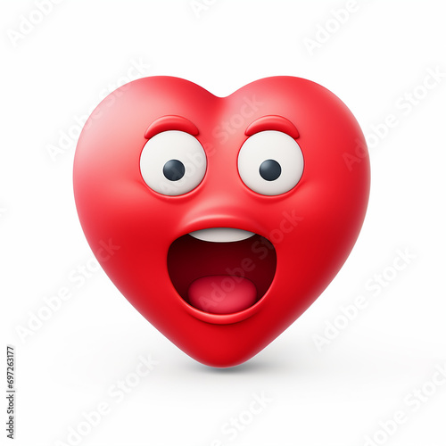 Love emoji on white background