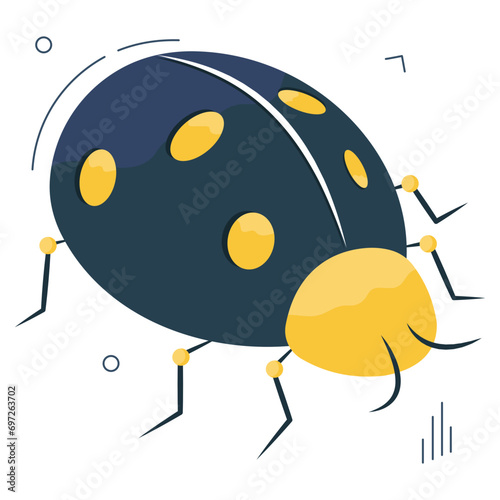 A colored design icon of bug

